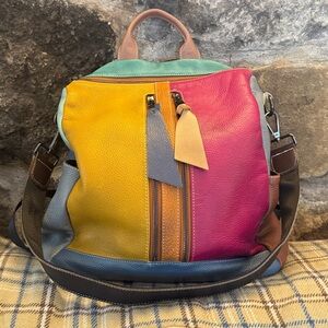 Multicolor Leather Backpack